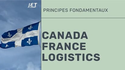 Quebec flag, Jetship logo and headling 