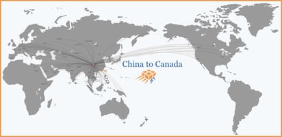 Envoi de Fret Aérien de la Chine au Québec, Canada