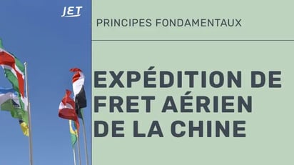 Un groupe de drapeaux internationaux avec le titre “Expédition de fret aérien de la Chine
