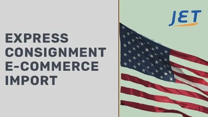 Express consignment e commerce import graphic with American flag
