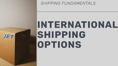 shipping box with jet logo and headline 