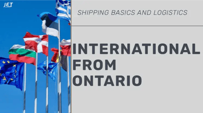 international flags against blue sky with the headline 