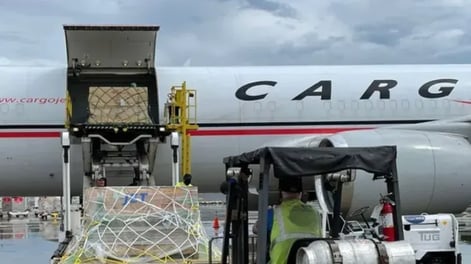 Jet worldwide air cargo canada being loaded