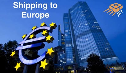 European buildings with Euro logo