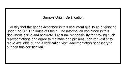 SAMPLE CPTPP ORIGIN STATEMENT -1