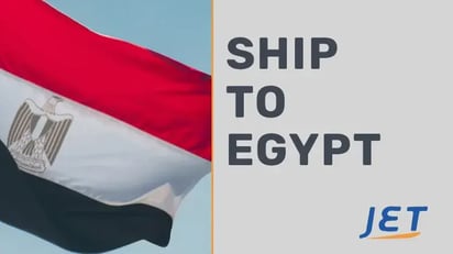 graphic with Egyptian flag, Jet logo and 