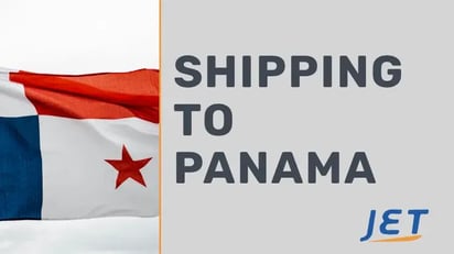 Panama flag, Jet Worldwide logo and words 