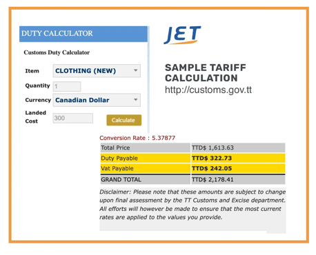 Trinidad-Tobago-sample-tariff-clothing
