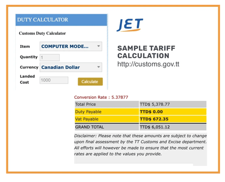 Trinidad-Tobago-sample-tariff-computer