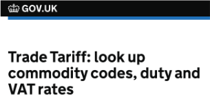UK tariff code lookup