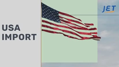 USA import graphic via Jet with American Flag