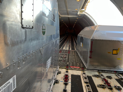 air cargo containers inside aircraft