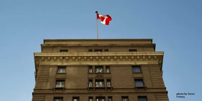 Canada  building with flag