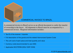 commercial invoice brazil parcel
