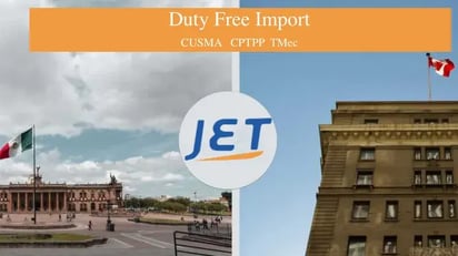 pictures of cities in Mexico and Canada with the words CUSMA CPTPP T Mec