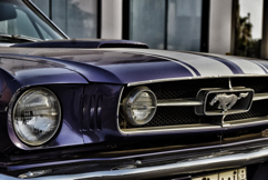 front grill of classic ford mustang