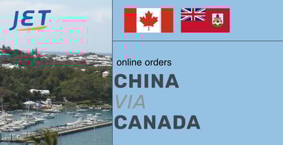 overview of Bermuda with Canadian and Bermuda flags