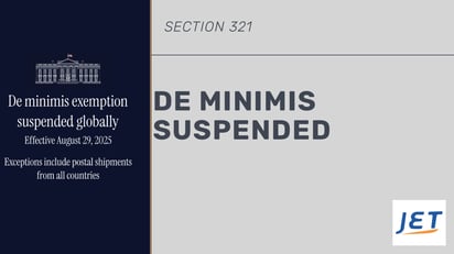executive order suspending de minimis