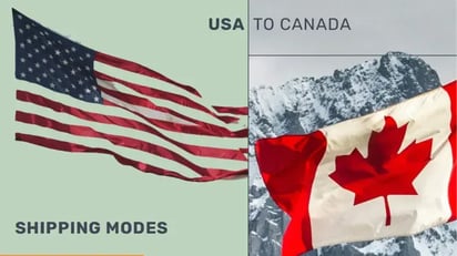 USA and Canada flags with words 