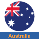 Australian flag stars and stripes in a circular image with the word Australia underneath.