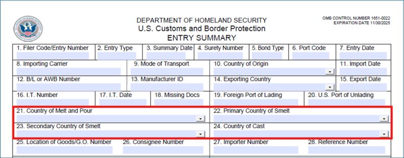 updated 7501 customs form