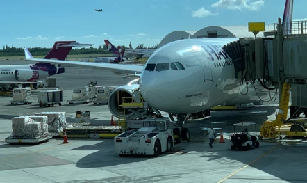 air cargo being loaded on passenger plane