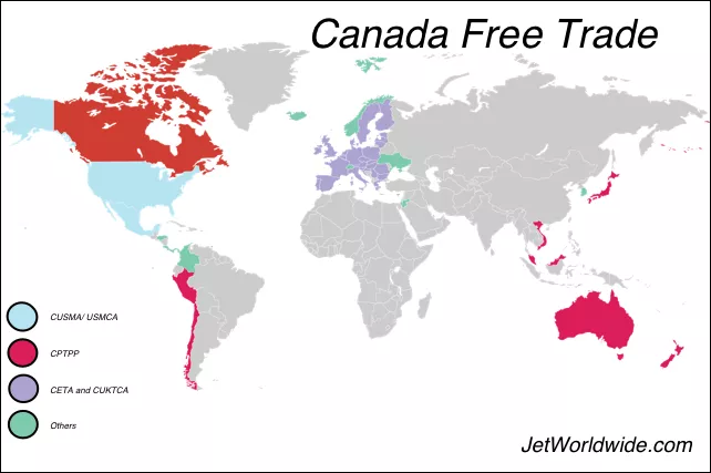 Canada free trade agreements graphic