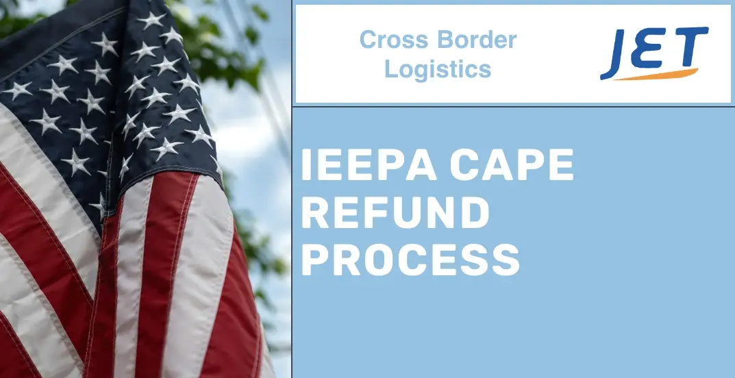 American flag with headline 