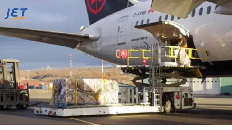 air freight being loaded to UK