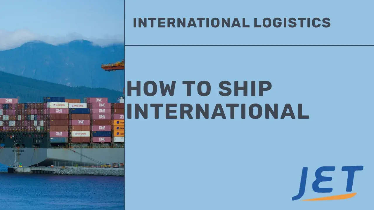 ocean container ship with Jetship logo and headline 