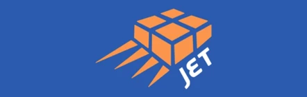 blue rectangle with the orange Jet Worldwide logo in the center