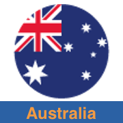 Australian flag stars and stripes in a circular image with the word Australia underneath.